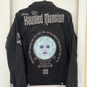 Cakeworthy Haunted Mansion Madame Leota Black Denim Jacket Disney NWT Large